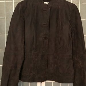 Distressed leather jacket